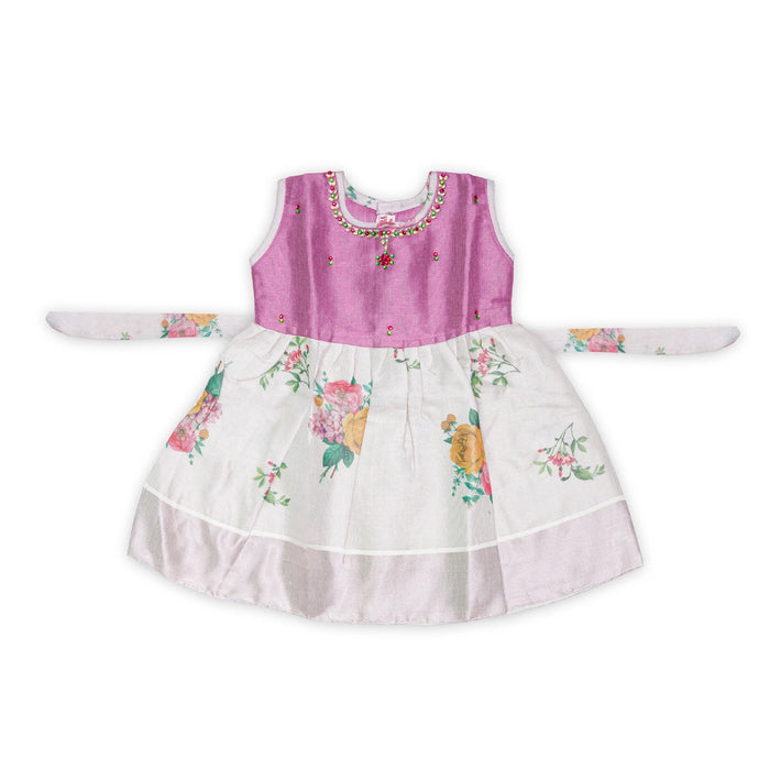 Kerala Cotton Frock Dress - Size 6 Month | Readymade Dress/ Ethnic Wear/ Gown Dress For Baby Girls