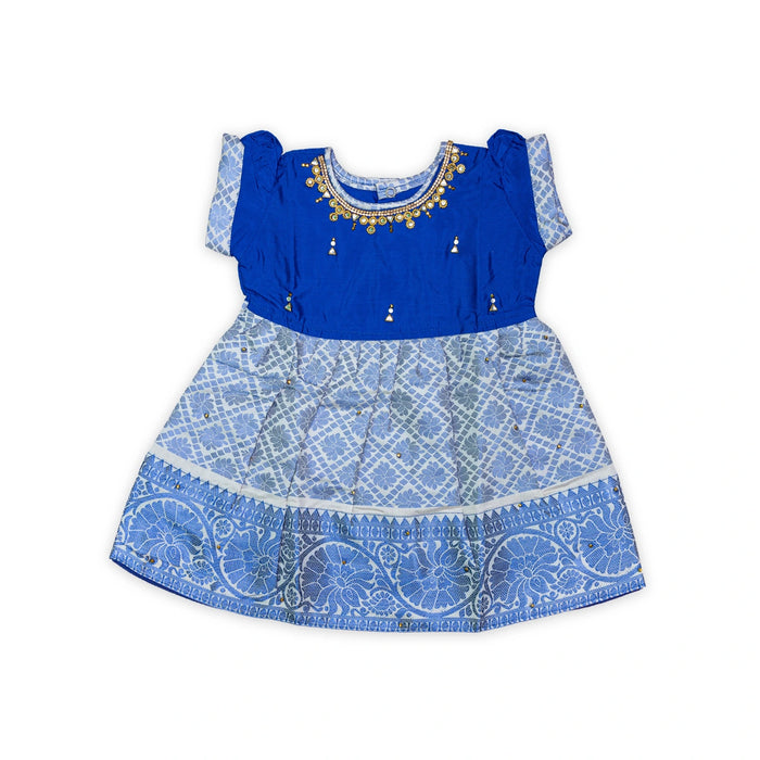 Pattu Frock Dress - Size 6 Month | Readymade Dress/ Jacquard Gown Dress For Baby Girls/ Assorted Colour&Design
