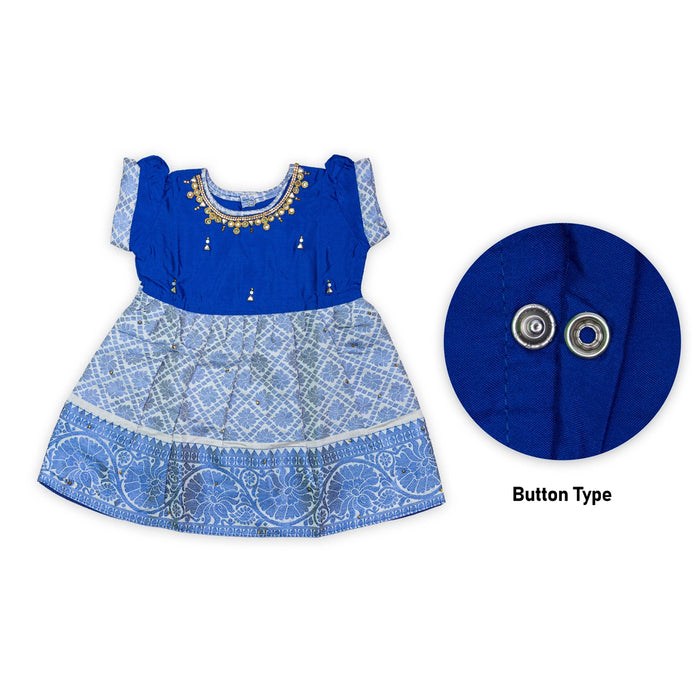 Pattu Frock Dress - Size 6 Month | Readymade Dress/ Jacquard Gown Dress For Baby Girls/ Assorted Colour&Design