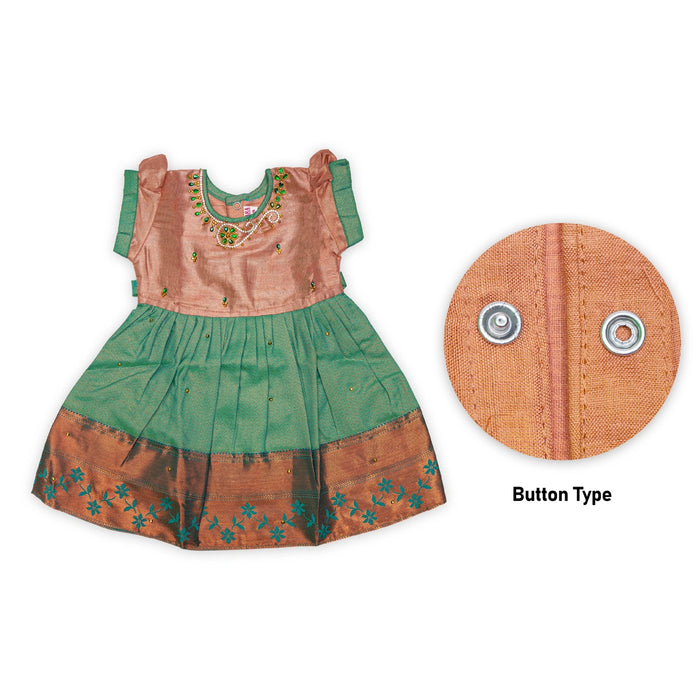 Pattu Frock Dress - Size 6 Month | Readymade Dress/ Jacquard Gown Dress For Baby Girls/ Assorted Colour&Design