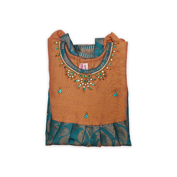 Pattu Frock Dress - Size 6 Month | Readymade Dress/ Jacquard Gown Dress For Baby Girls/ Assorted Colour&Design