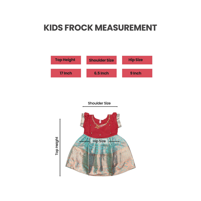Pattu Frock Dress - Size 6 Month | Readymade Dress/ Varanasi Gown Dress For Baby Girls/ Assorted Colour&Design
