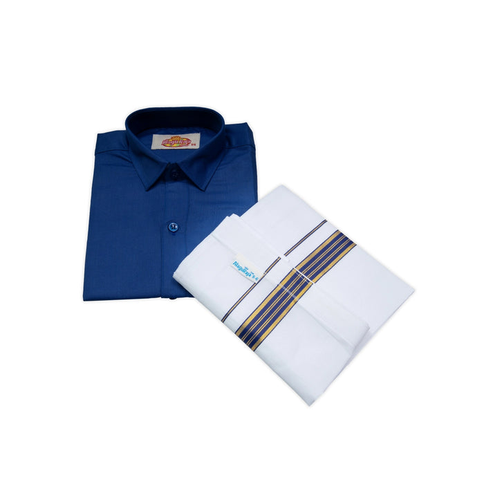 Veshti Shirt Pair | Size 7 - 8/ Traditional Dress/ Velcro Dhoti Shirt For Boys Festival Wear/ Assorted Colour