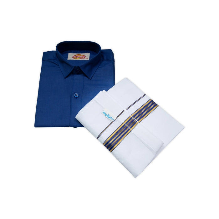 Veshti Shirt Pair | Size 1 - 2/ Traditional Dress/ Velcro Dhoti Shirt For Boys Festival Wear/ Assorted Colour