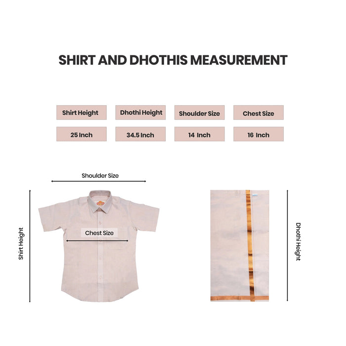 Veshti Shirt Pair | Size 9-10/ Tamil Traditional Dress/ Dhoti Shirt/ Velcro Vesti Shirt For Boys Festival Wear