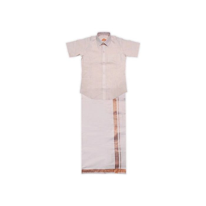 Veshti Shirt Pair | Size 11-12/ Tamil Traditional Dress/ Velcro Vesti Shirt/ Dhoti Shirt For Boys Festival Wear
