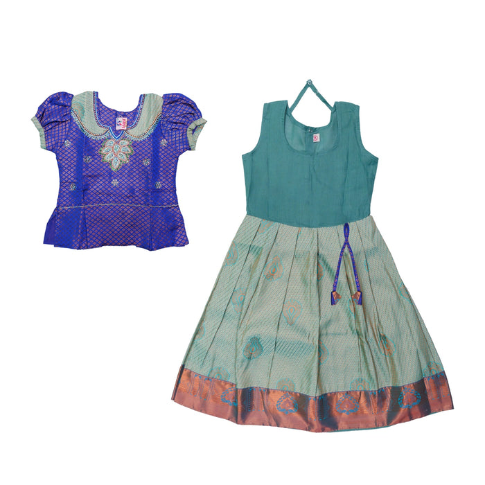 Pattu Pavadai Sattai Pair | Size 22 - 24/ Skirt And Top/ Traditional Dress For Baby Girls/ Assorted Colour