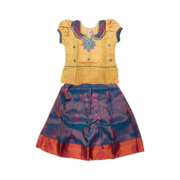 Pattu Pavadai Sattai Pair | Size 22 - 24/ Skirt And Top/ Traditional Dress For Baby Girls/ Assorted Colour