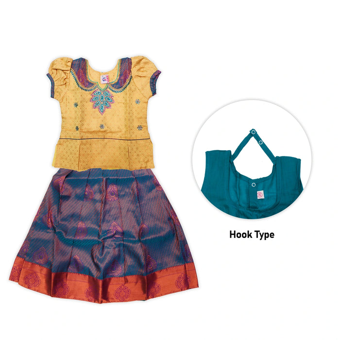 Pattu Pavadai Sattai Pair | Size 22 - 24/ Skirt And Top/ Traditional Dress For Baby Girls/ Assorted Colour