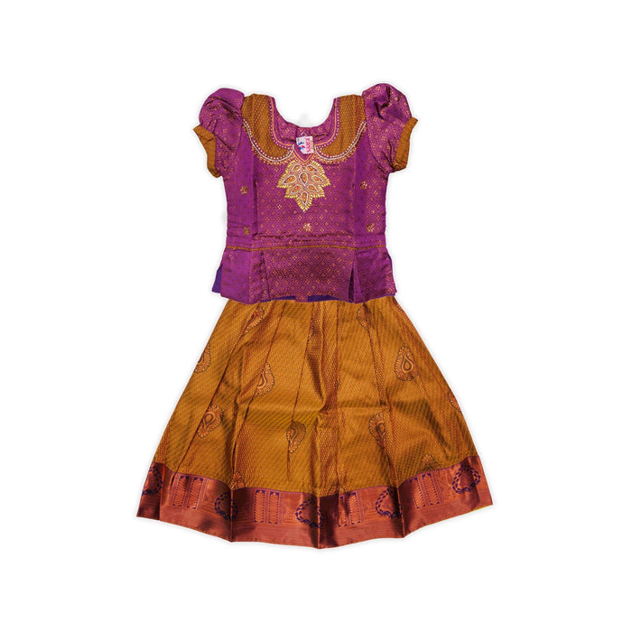 Pattu Pavadai Sattai Pair | Size 22 - 24/ Skirt And Top/ Traditional Dress For Baby Girls/ Assorted Colour