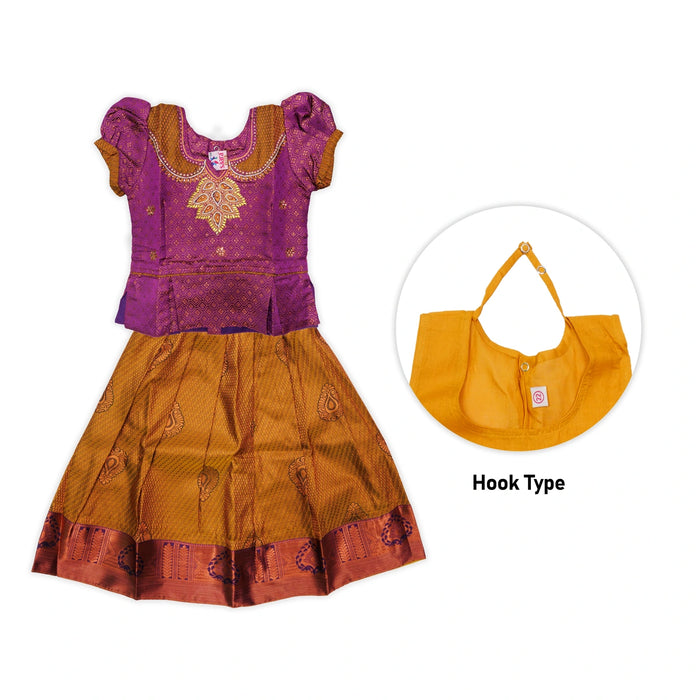 Pattu Pavadai Sattai Pair | Size 22 - 24/ Skirt And Top/ Traditional Dress For Baby Girls/ Assorted Colour