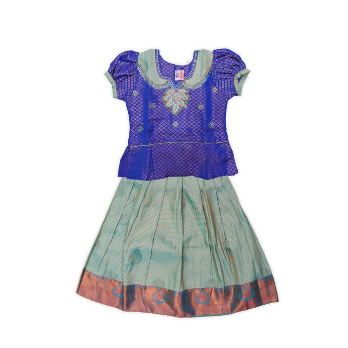 Pattu Pavadai Sattai Pair | Size 22 - 24/ Skirt And Top/ Traditional Dress For Baby Girls/ Assorted Colour