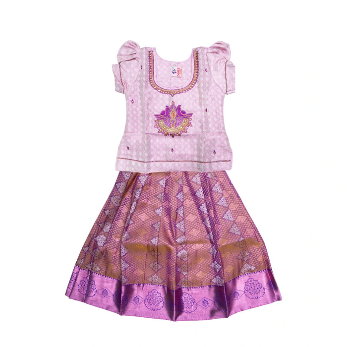 Pattu Pavadai Sattai Pair | Size 22 - 24/ Traditional Dress/ Skirt And Top For Baby Girls/ Assorted Colour