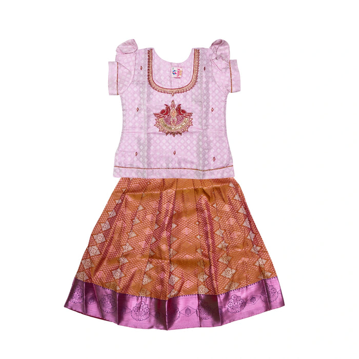 Pattu Pavadai Sattai Pair | Size 22 - 24/ Traditional Dress/ Skirt And Top For Baby Girls/ Assorted Colour