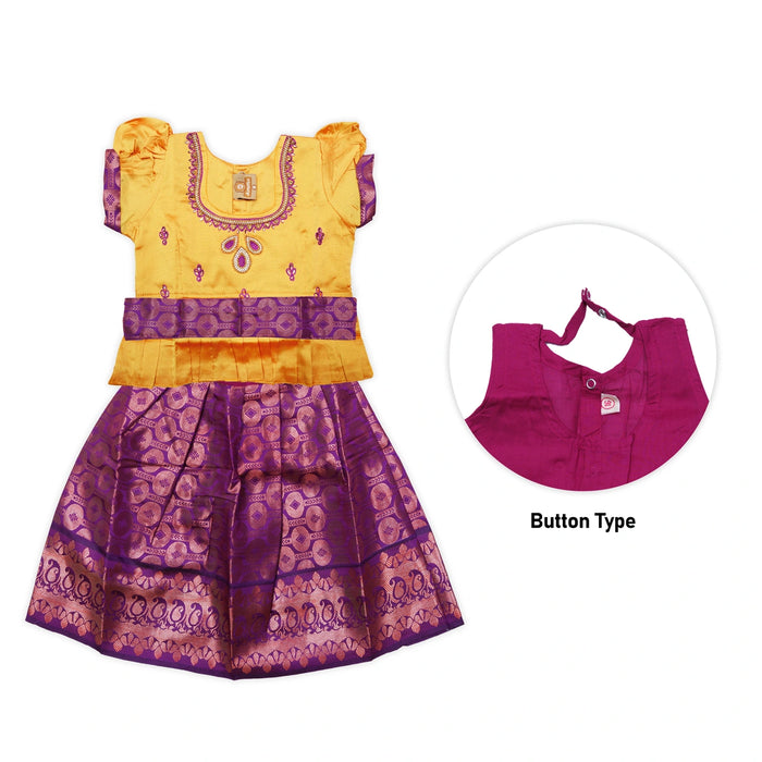 Pattu Pavadai Sattai Pair | Size 16 - 18/ Traditional Dress/ Skirt And Top For Baby Girls/ Assorted Colour