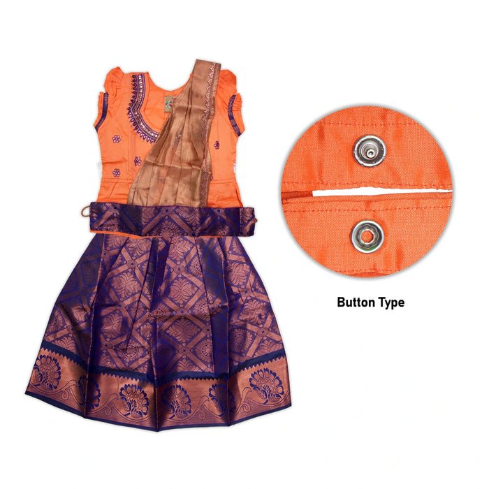 Pattu Pavadai Sattai- Size 16-18 | Skirt And Top/Pattu Lehenga/South Indian Dress For Functions/ Assorted Colour