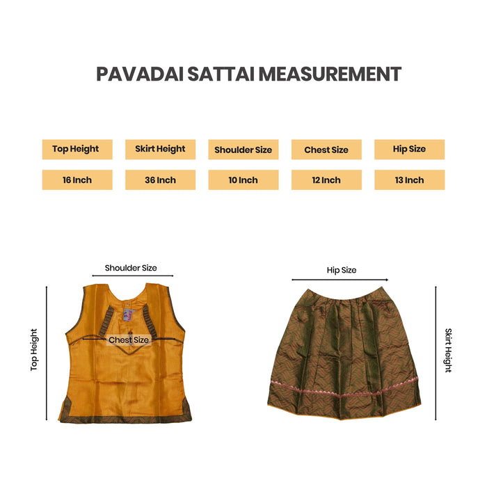 Pattu Pavadai Sattai Pair | Size 22 - 24/ Traditional Dress/ Skirt And Top For Baby Girls/ Assorted Colour