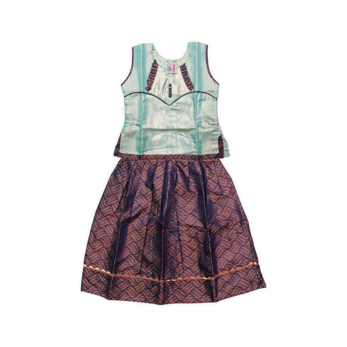 Pattu Pavadai Sattai Pair | Size 22 - 24/ Traditional Dress/ Skirt And Top For Baby Girls/ Assorted Colour