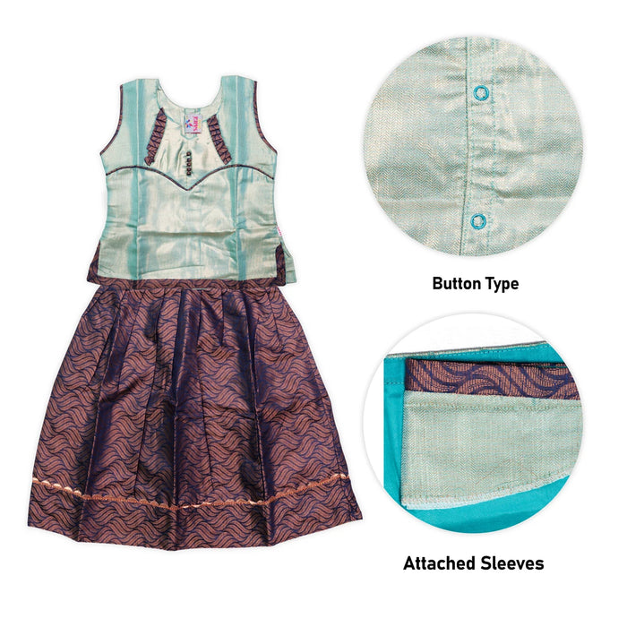Pattu Pavadai Sattai Pair | Size 22 - 24/ Traditional Dress/ Skirt And Top For Baby Girls/ Assorted Colour