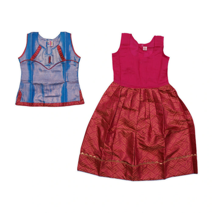 Pattu Pavadai Sattai Pair | Size 22 - 24/ Traditional Dress/ Skirt And Top For Baby Girls/ Assorted Colour