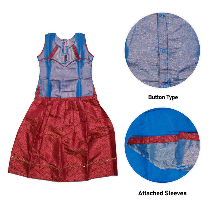 Pattu Pavadai Sattai Pair | Size 22 - 24/ Traditional Dress/ Skirt And Top For Baby Girls/ Assorted Colour