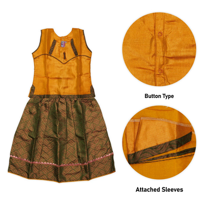 Pattu Pavadai Sattai Pair | Size 22 - 24/ Traditional Dress/ Skirt And Top For Baby Girls/ Assorted Colour