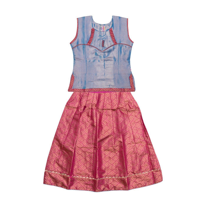 Pattu Pavadai Sattai Pair | Size 26 - 28/ Traditional Dress/ Skirt And Top For Baby Girls/ Assorted Colour