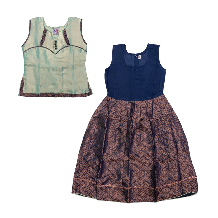 Pattu Pavadai Sattai Pair | Size 26 - 28/ Traditional Dress/ Skirt And Top For Baby Girls/ Assorted Colour