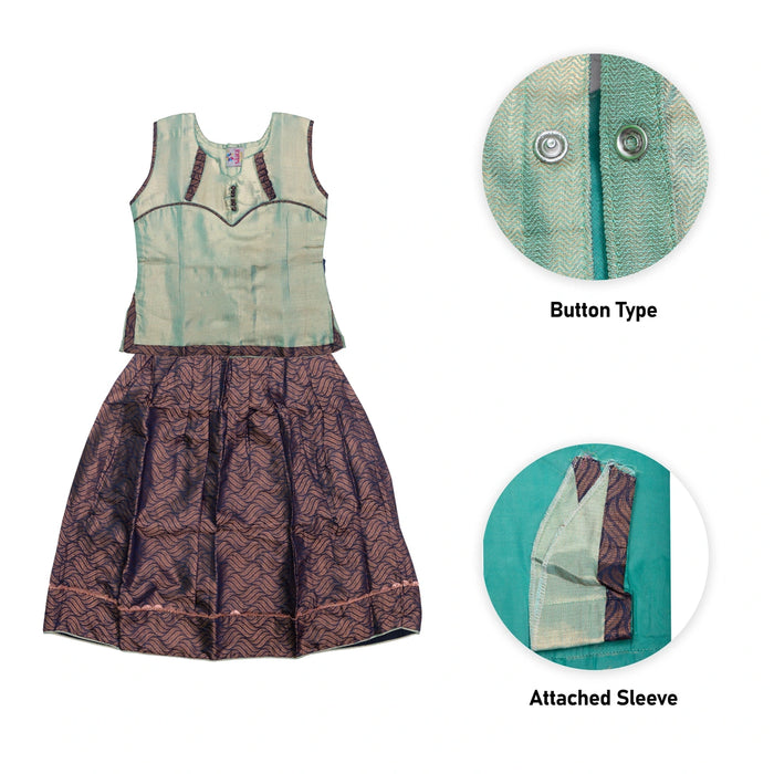 Pattu Pavadai Sattai Pair | Size 26 - 28/ Traditional Dress/ Skirt And Top For Baby Girls/ Assorted Colour