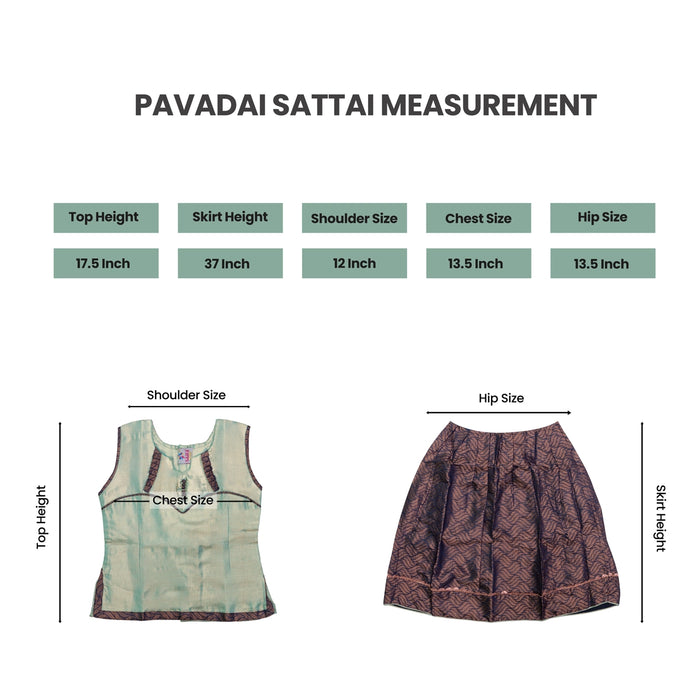 Pattu Pavadai Sattai Pair | Size 26 - 28/ Traditional Dress/ Skirt And Top For Baby Girls/ Assorted Colour