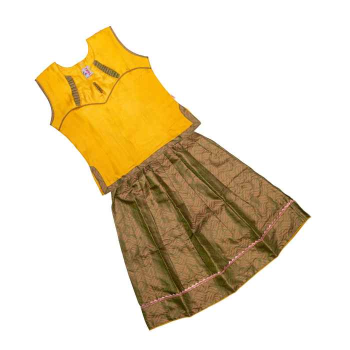 Pattu Pavadai Sattai Pair | Size 26 - 28/ Traditional Dress/ Skirt And Top For Baby Girls/ Assorted Colour