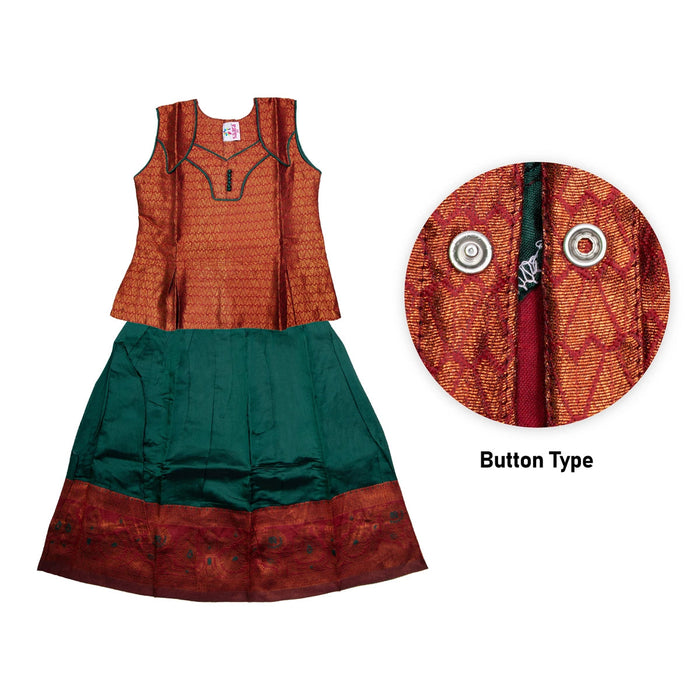 Pattu Pavadai Sattai Pair | Skirt And Top/ South Indian Dress/ Size 22 - 24/ Traditional Dress For Baby Girls
