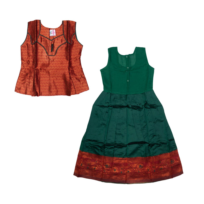 Pattu Pavadai Sattai Pair | Size 26-28/ Traditional Dress/ Skirt And Top For Baby Girls/ Assorted Colour