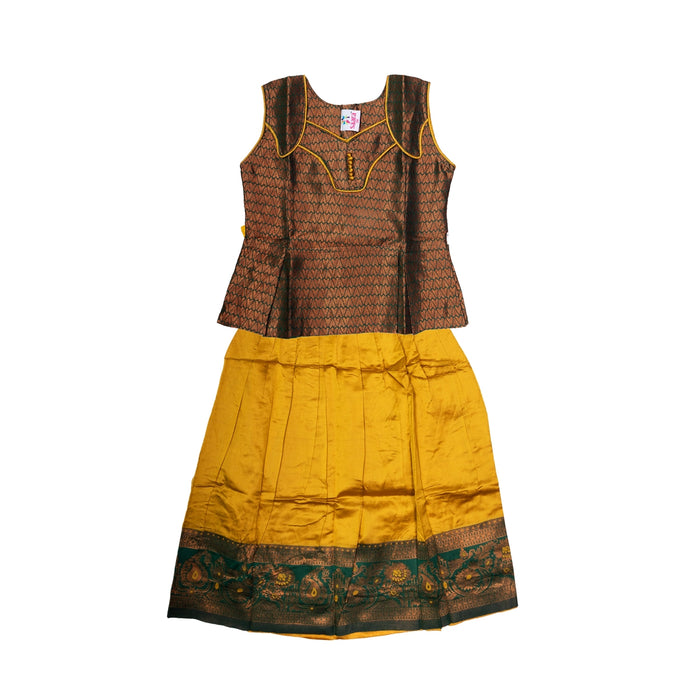 Pattu Pavadai Sattai Pair | Size 26-28/ Traditional Dress/ Skirt And Top For Baby Girls/ Assorted Colour