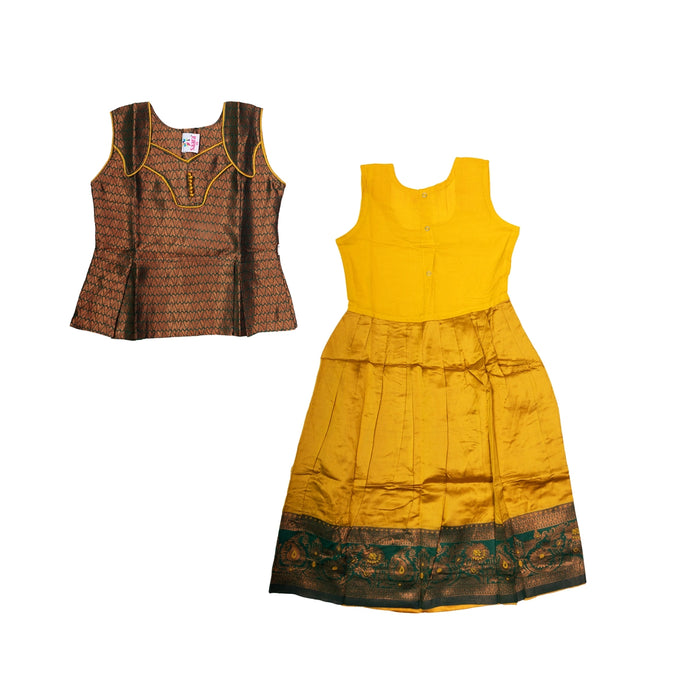 Pattu Pavadai Sattai Pair | Size 26-28/ Traditional Dress/ Skirt And Top For Baby Girls/ Assorted Colour