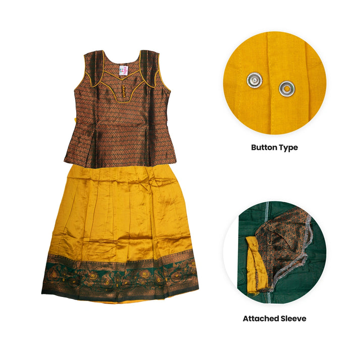 Pattu Pavadai Sattai Pair | Size 26-28/ Traditional Dress/ Skirt And Top For Baby Girls/ Assorted Colour