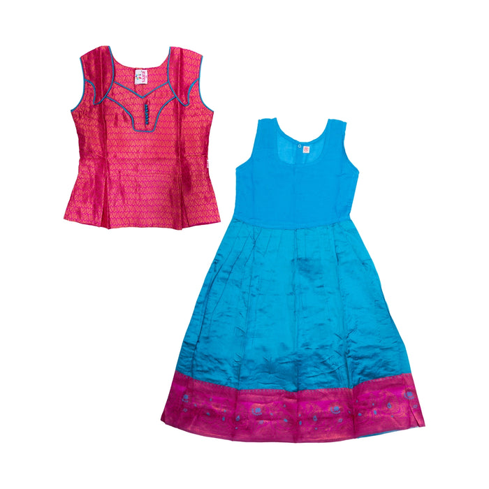 Pattu Pavadai Sattai Pair | Size 26-28/ Traditional Dress/ Skirt And Top For Baby Girls/ Assorted Colour