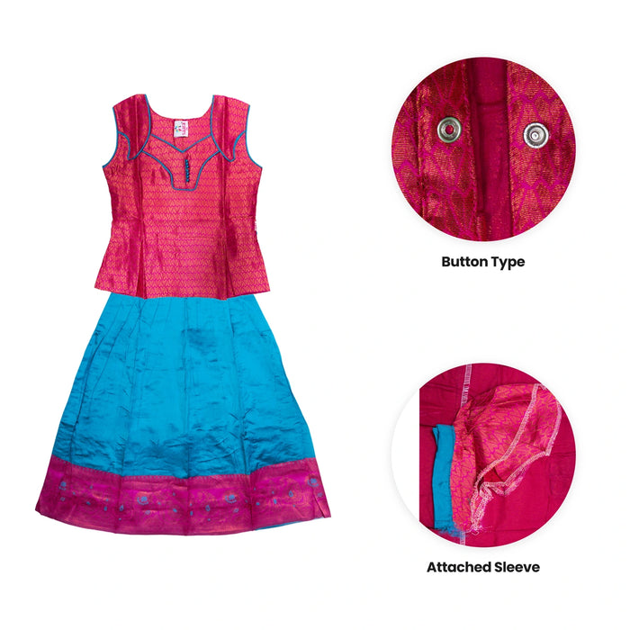 Pattu Pavadai Sattai Pair | Size 26-28/ Traditional Dress/ Skirt And Top For Baby Girls/ Assorted Colour