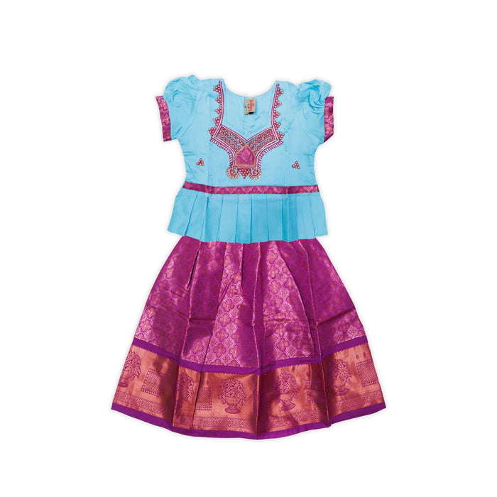 Pattu Pavadai Sattai Pair | Size 20/ Traditional Dress/ Skirt And Top For Baby Girls/ Assorted Colour