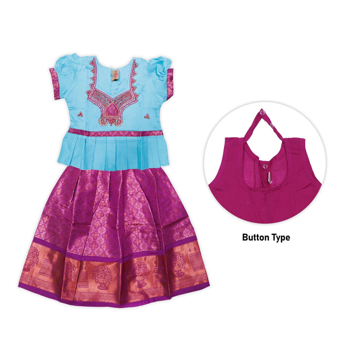 Pattu Pavadai Sattai Pair | Size 20/ Traditional Dress/ Skirt And Top For Baby Girls/ Assorted Colour