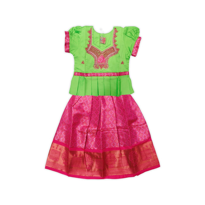 Pattu Pavadai Sattai Pair | Size 20/ Traditional Dress/ Skirt And Top For Baby Girls/ Assorted Colour