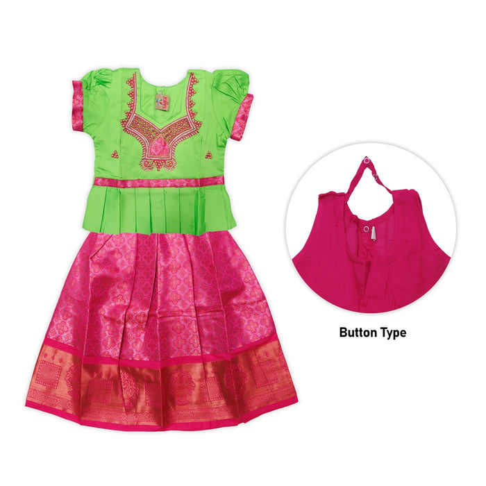 Pattu Pavadai Sattai Pair | Size 20/ Traditional Dress/ Skirt And Top For Baby Girls/ Assorted Colour