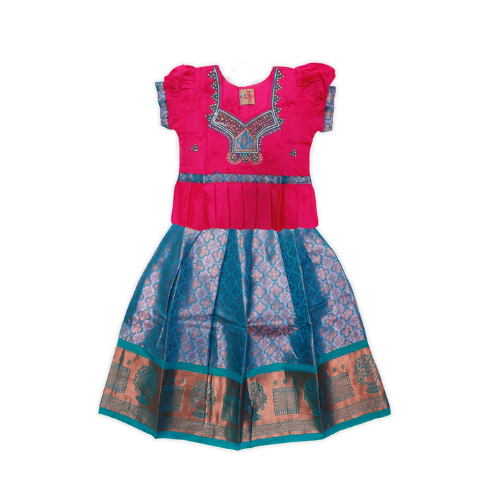 Pattu Pavadai Sattai Pair | Size 20/ Traditional Dress/ Skirt And Top For Baby Girls/ Assorted Colour
