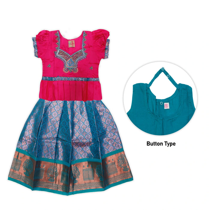 Pattu Pavadai Sattai Pair | Size 20/ Traditional Dress/ Skirt And Top For Baby Girls/ Assorted Colour