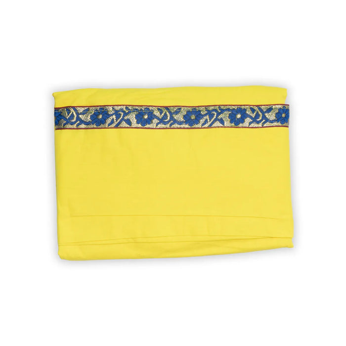 Readymade Panchakacham | Lemon Yellow Colour Panchakajam/ Embroidery Border & Cotton Dhoti For Festive Occasions