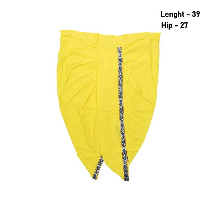 Readymade Panchakacham | Lemon Yellow Colour Panchakajam/ Embroidery Border & Cotton Dhoti For Festive Occasions