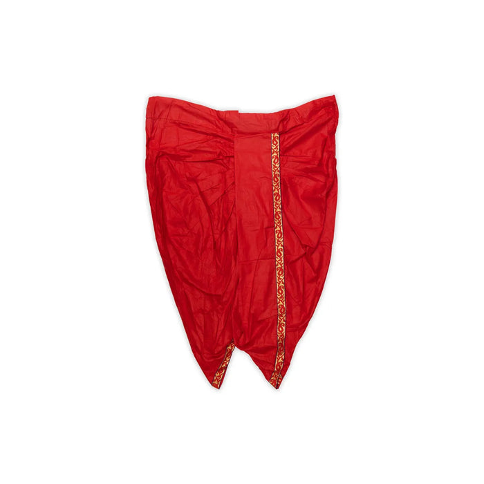 Readymade Panchakacham - 39 Inches | Cotton Panchakajam | Red Colour Traditional Wear Dhoti
