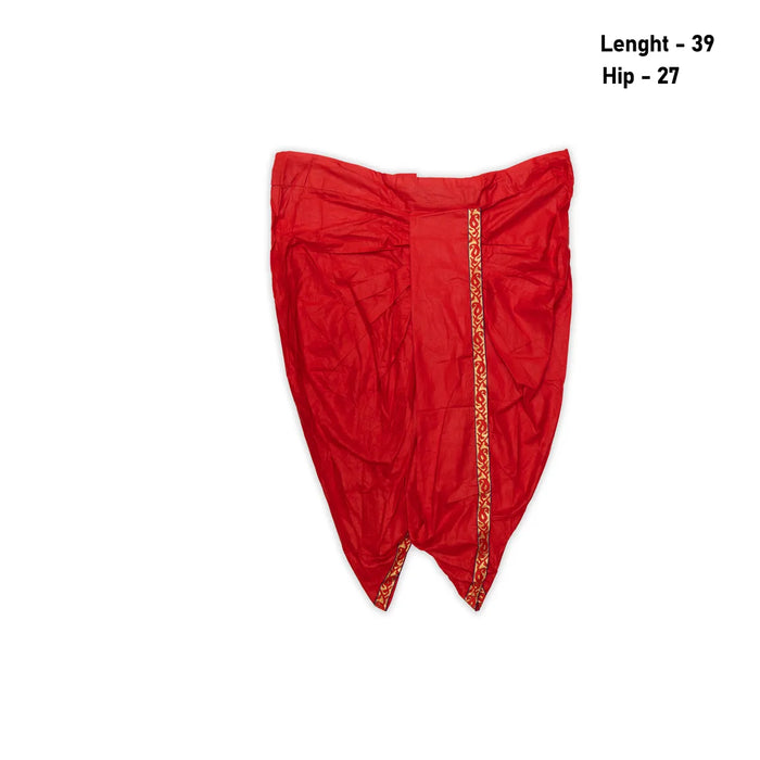 Readymade Panchakacham - 39 Inches | Cotton Panchakajam | Red Colour Traditional Wear Dhoti