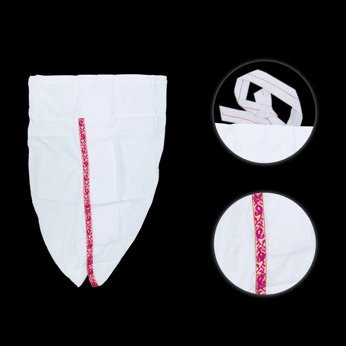 Readymade Panchakacham | Hip 26 Inches/ Length 39 Inches/ Cotton Dhoti/ White Panchakajam For Traditional Wear
