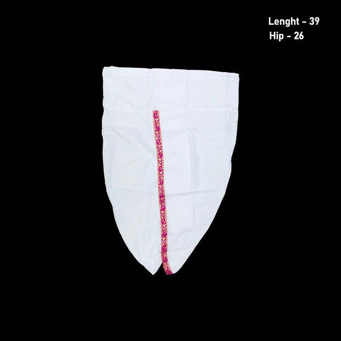 Readymade Panchakacham | Hip 26 Inches/ Length 39 Inches/ Cotton Dhoti/ White Panchakajam For Traditional Wear